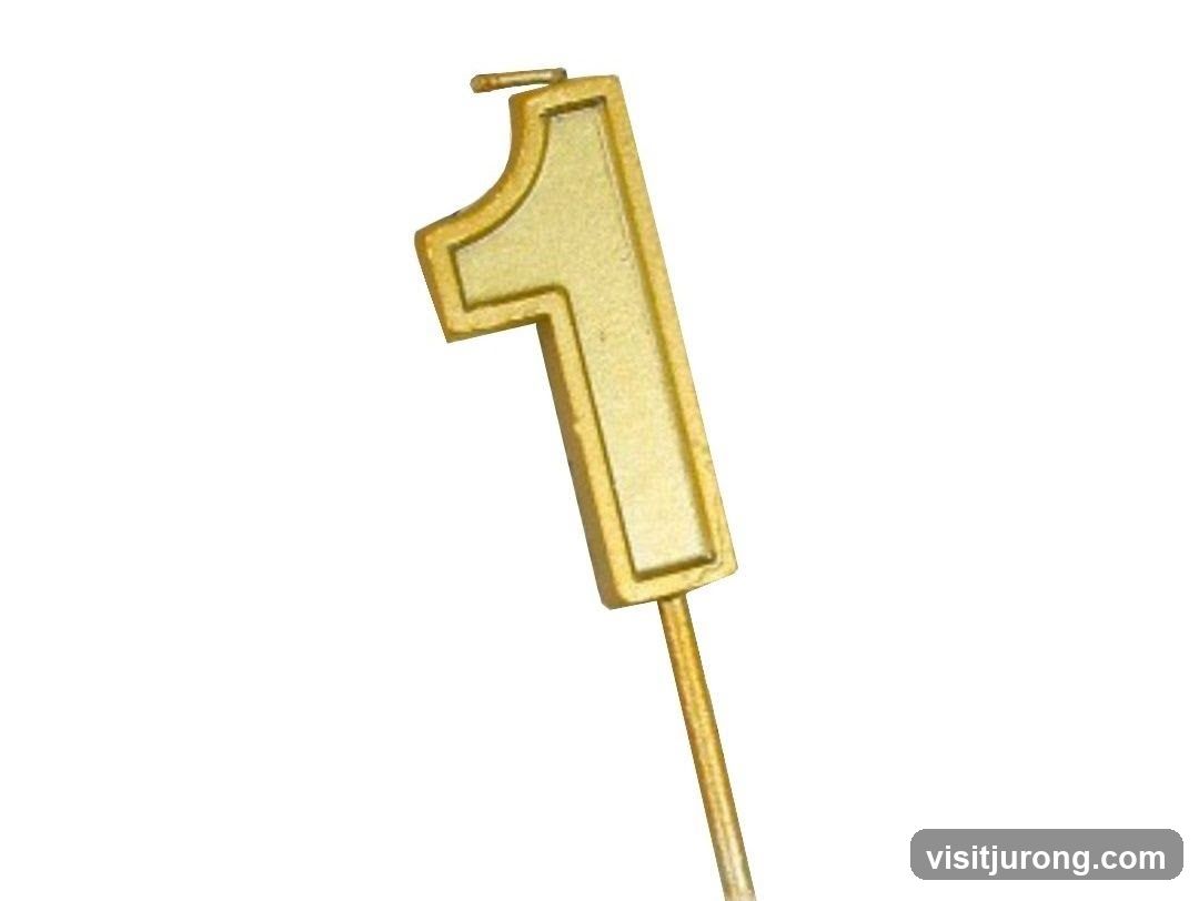 Gold Number 1 Candle