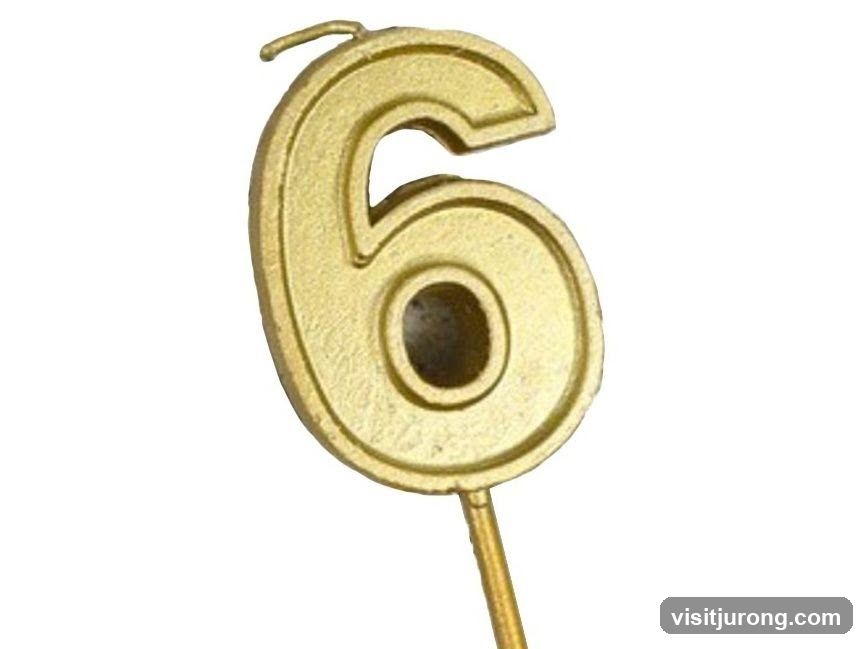 Number 6 Candle