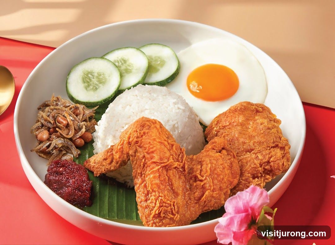 Nasi Lemak with Fried Chicken