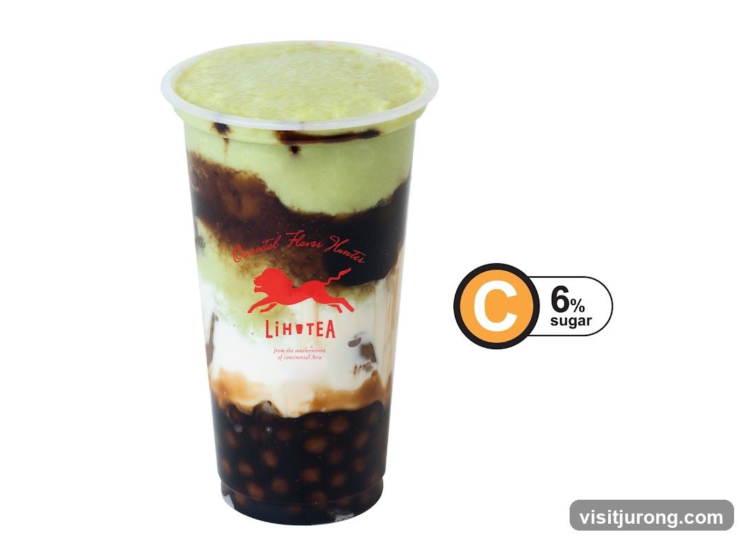 Layered Beverage with Boba