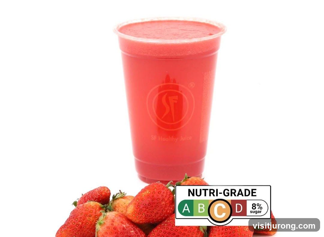 Healthy Juice with Fruits and Nutri-Grade Label