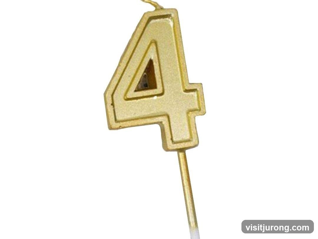 Number 4 Candle