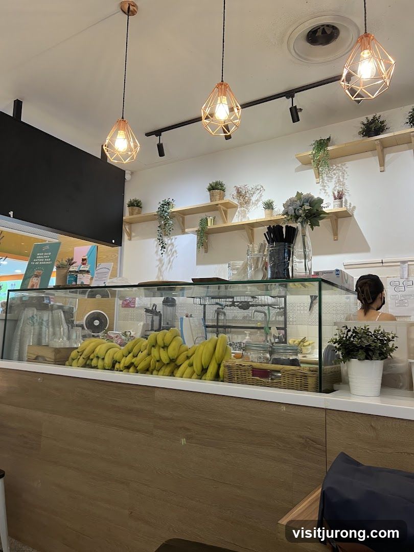 Juice Bar Counter with Bananas