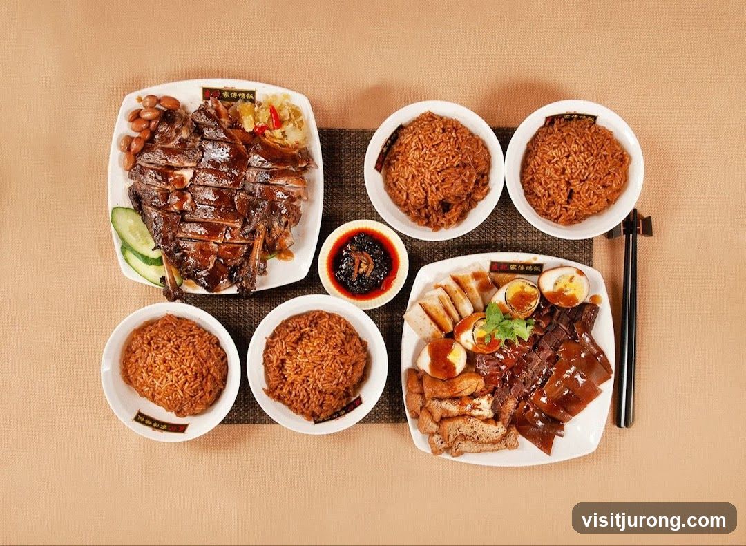 Platters of Roasted Duck and Braised Meats with Rice