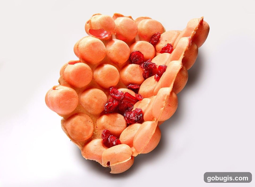 Bubble Waffle with Cranberries