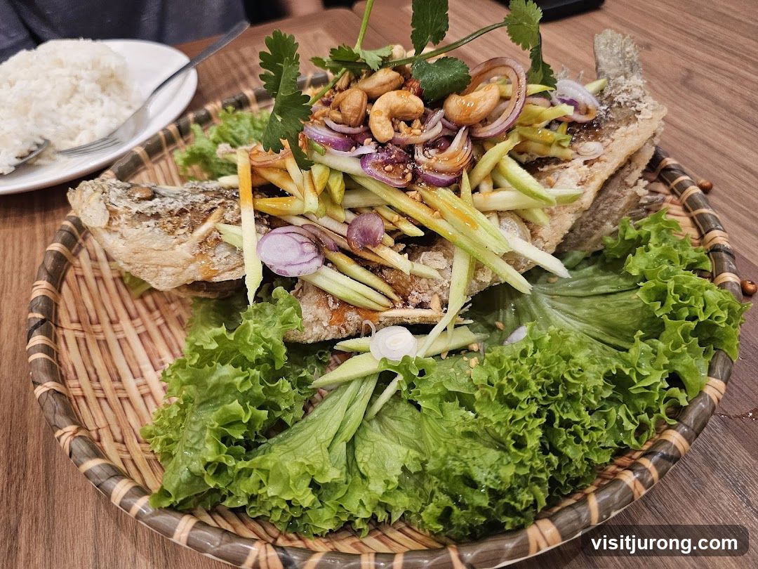 Fried Fish with Mango Salad