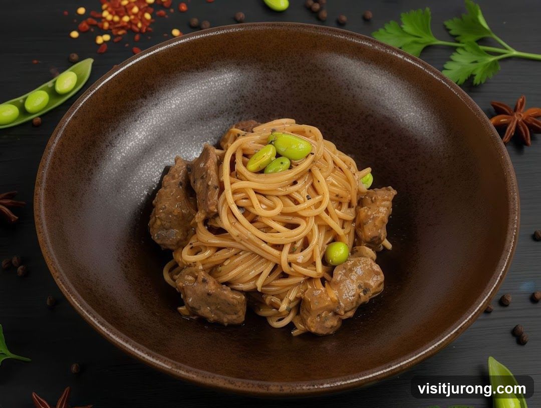 Beef and Edamame Noodles