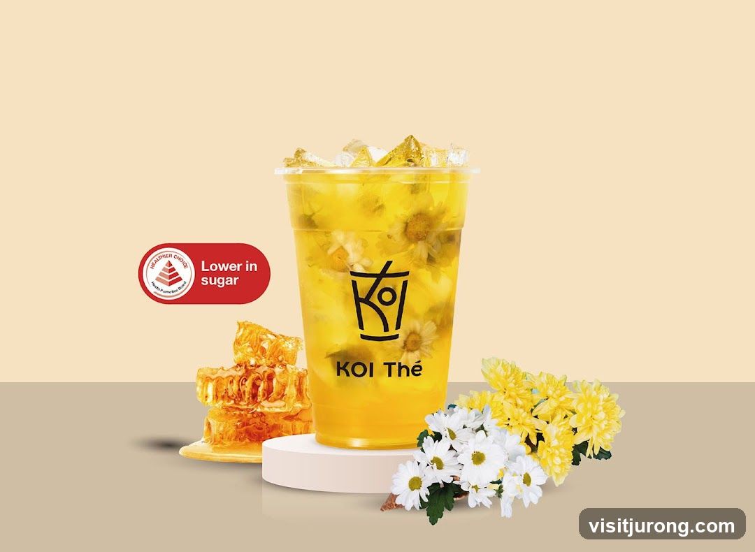 KOI Thé Drink with Honeycomb and Flowers