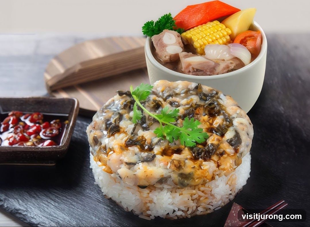 Steamed Rice with Toppings and Soup