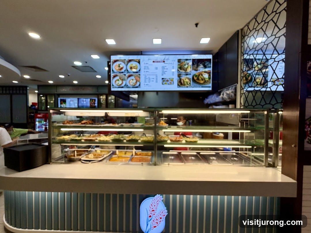 Food display counter with menu board