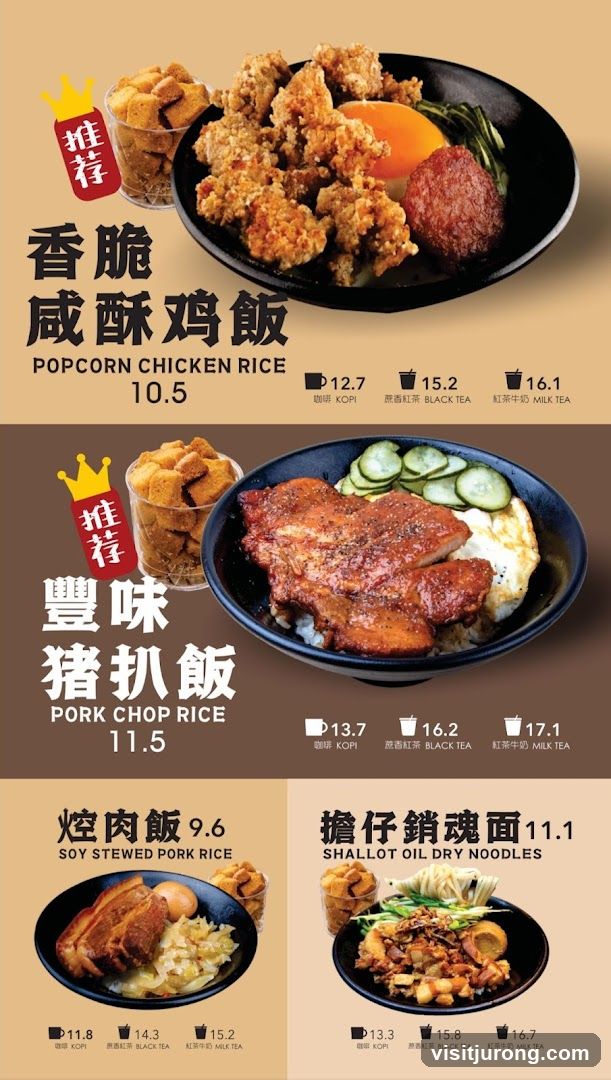 Menu with Food Items