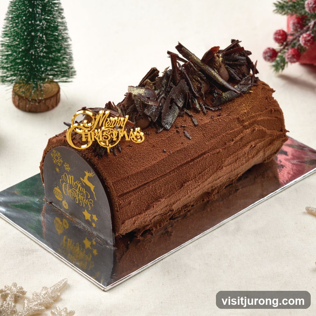 Chocolate Yule Log Cake