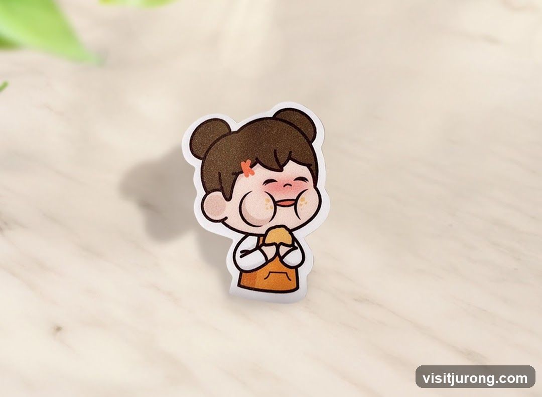 Sticker of a Girl Eating