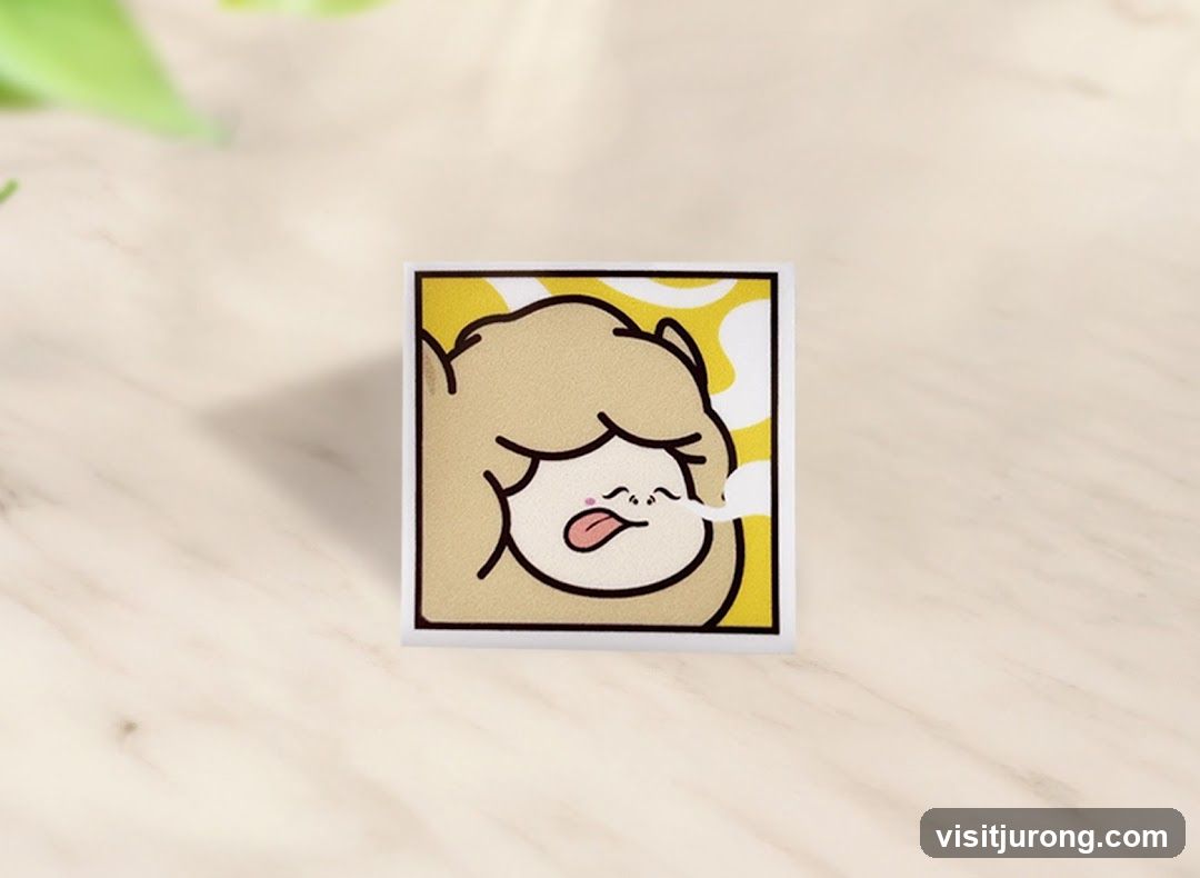 Sticker of a cartoon alpaca