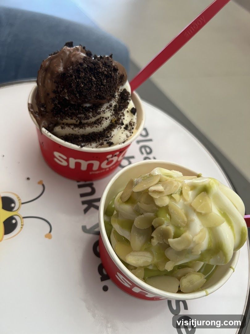 Two cups of frozen yogurt