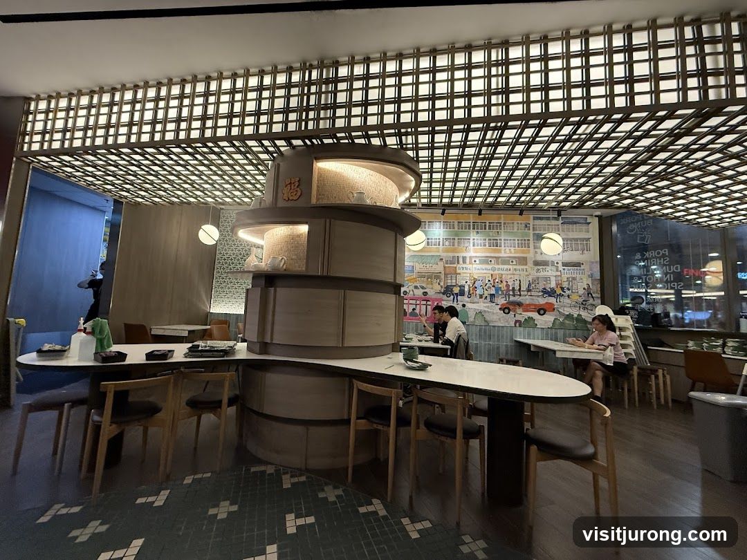 Restaurant Interior with Mural
