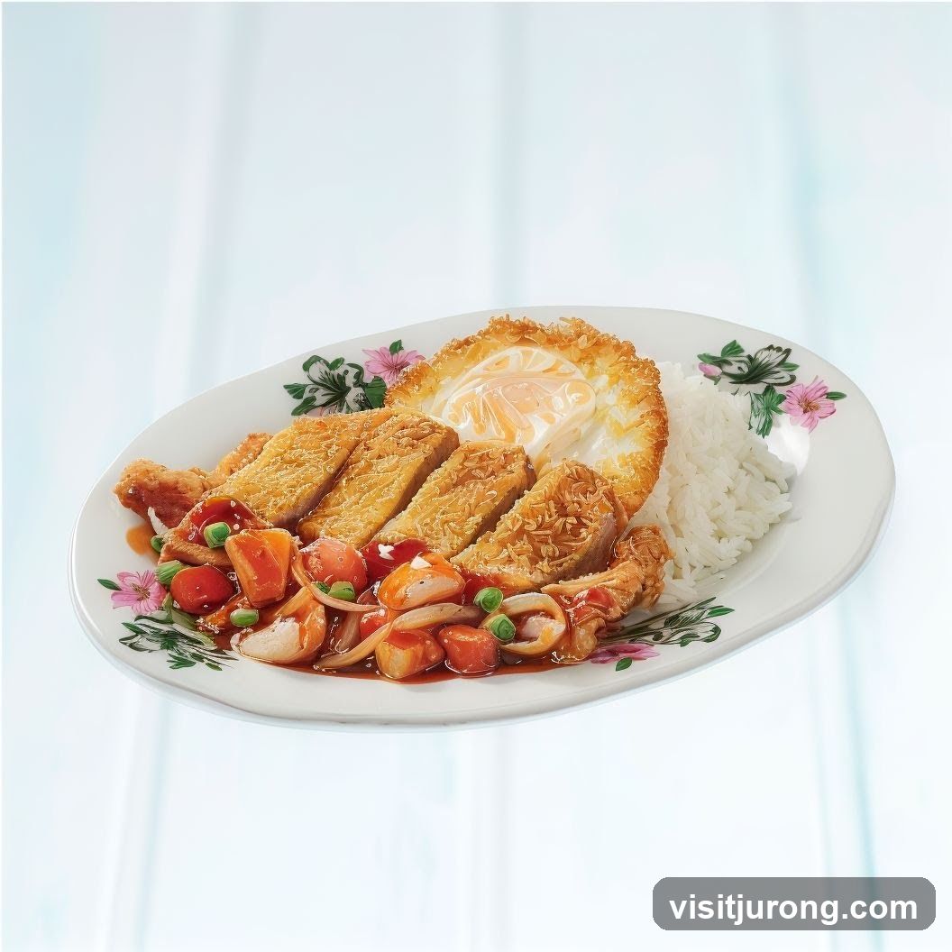 Fried Chicken with Rice and Egg