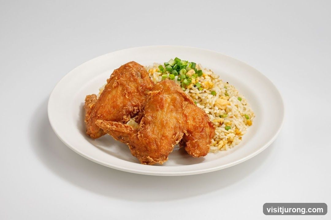 Fried Chicken Wings with Fried Rice