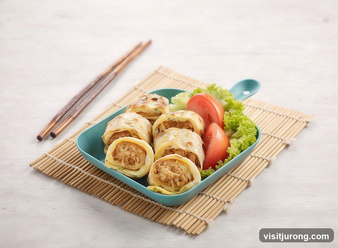 Rolled Rice Wraps with Tomatoes and Lettuce
