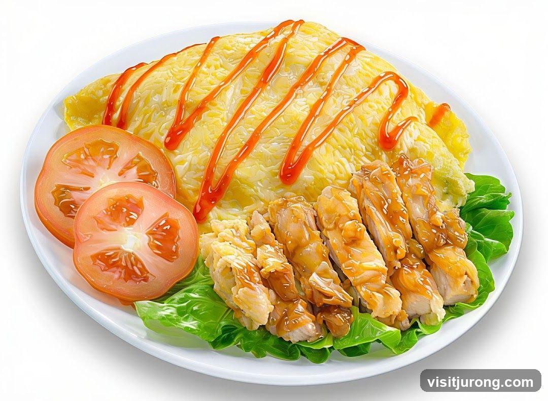 Omelet with Chicken and Tomatoes