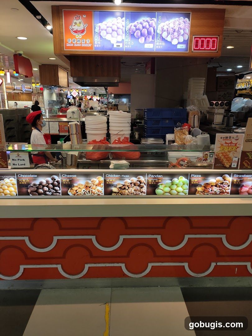 Food stall with egg waffles