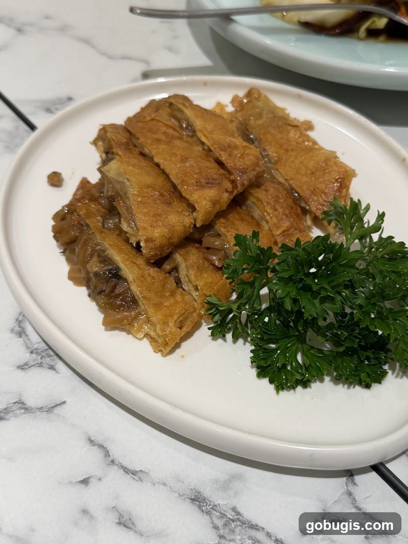 Fried Spring Rolls with Parsley Garnish