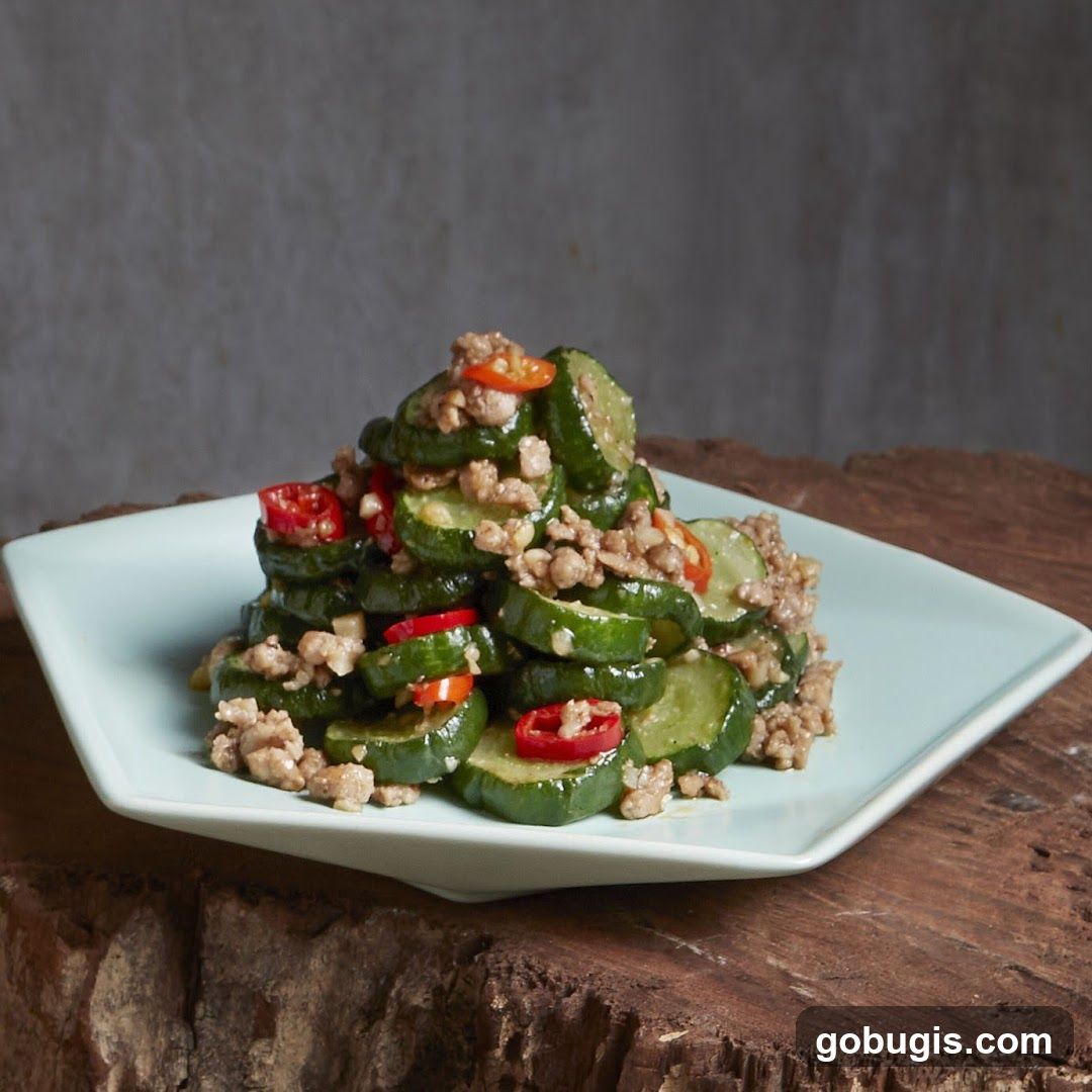 Cucumber Salad with Minced Meat