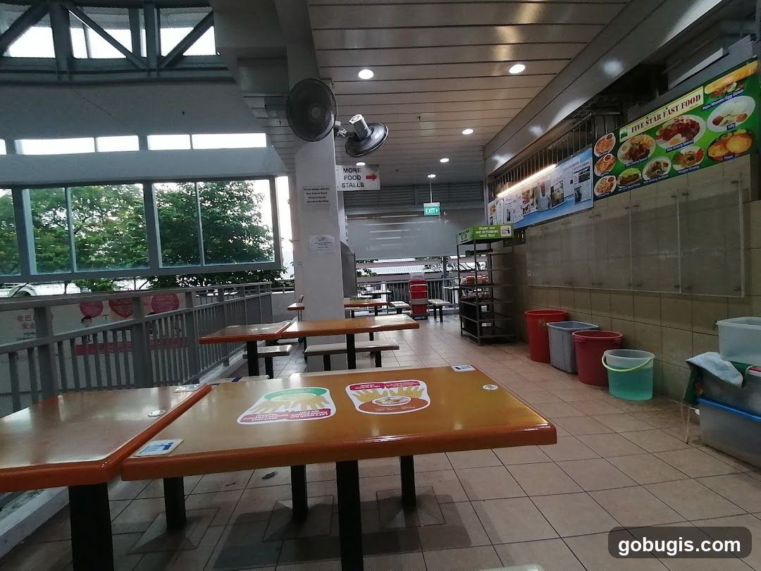 Food court seating area