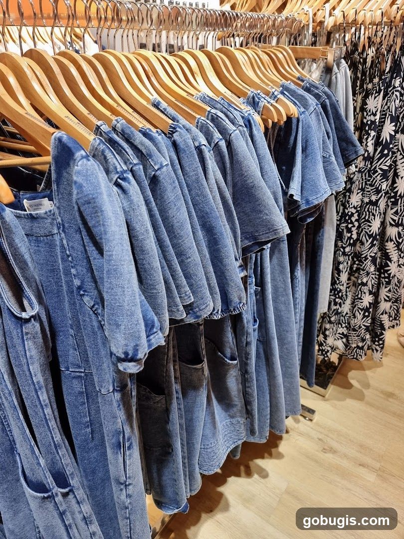 Denim Dresses on Hangers