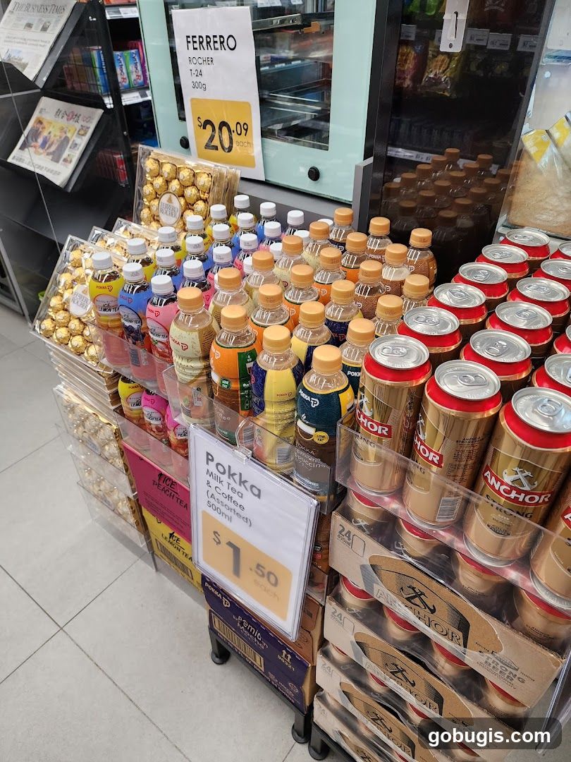 Assorted Beverages and Chocolates