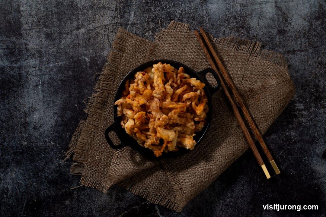 Crispy Fried Food with Chopsticks
