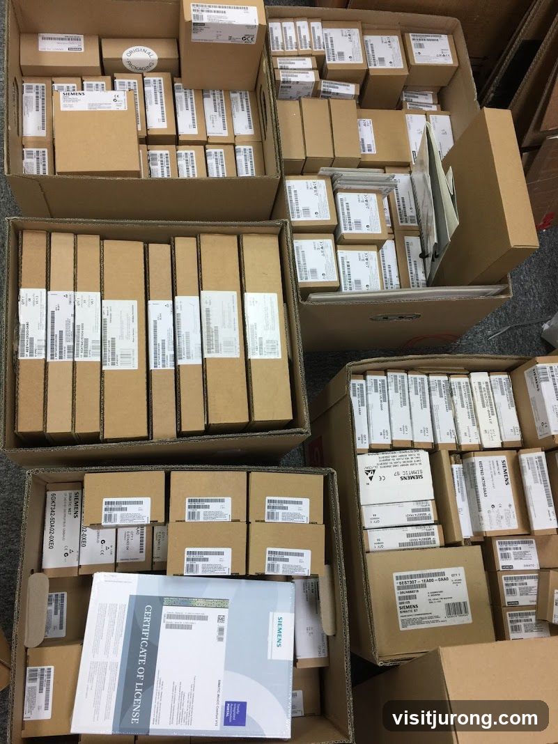 Boxes of Siemens Products