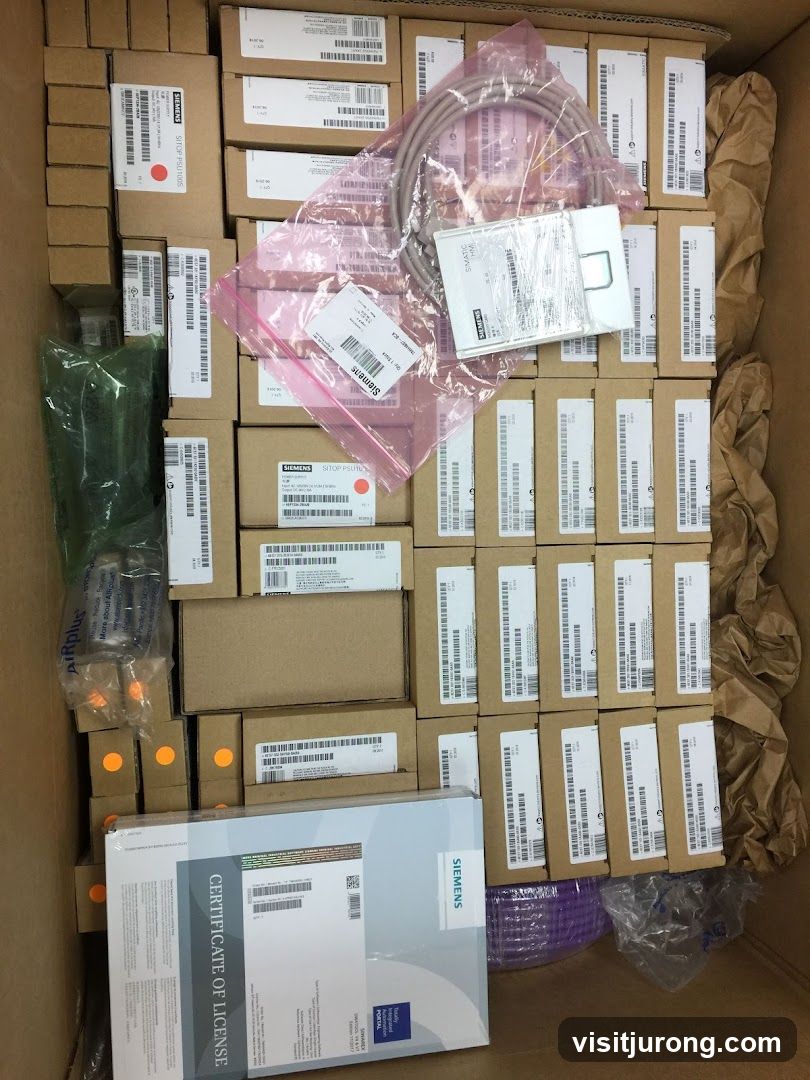 Box of Siemens electronic components