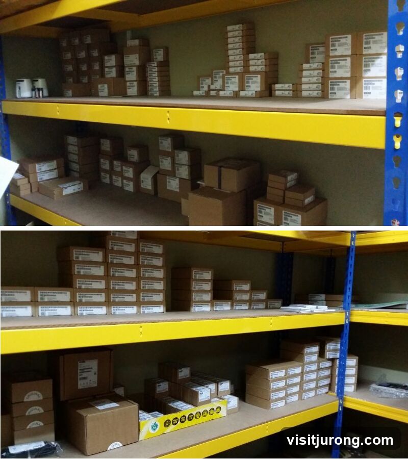 Warehouse Shelving with Boxes