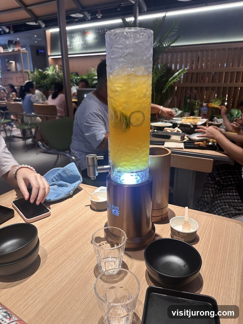 Beverage Dispenser with Lime Slices