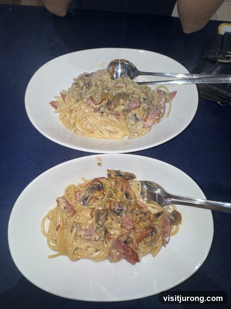 Two Plates of Spaghetti Carbonara