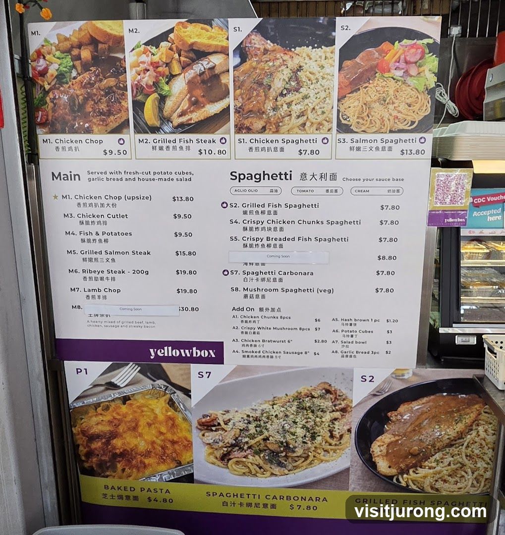Menu Board with Food Photos