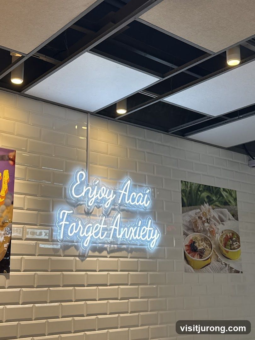 Neon Sign and Acai Bowl Photo