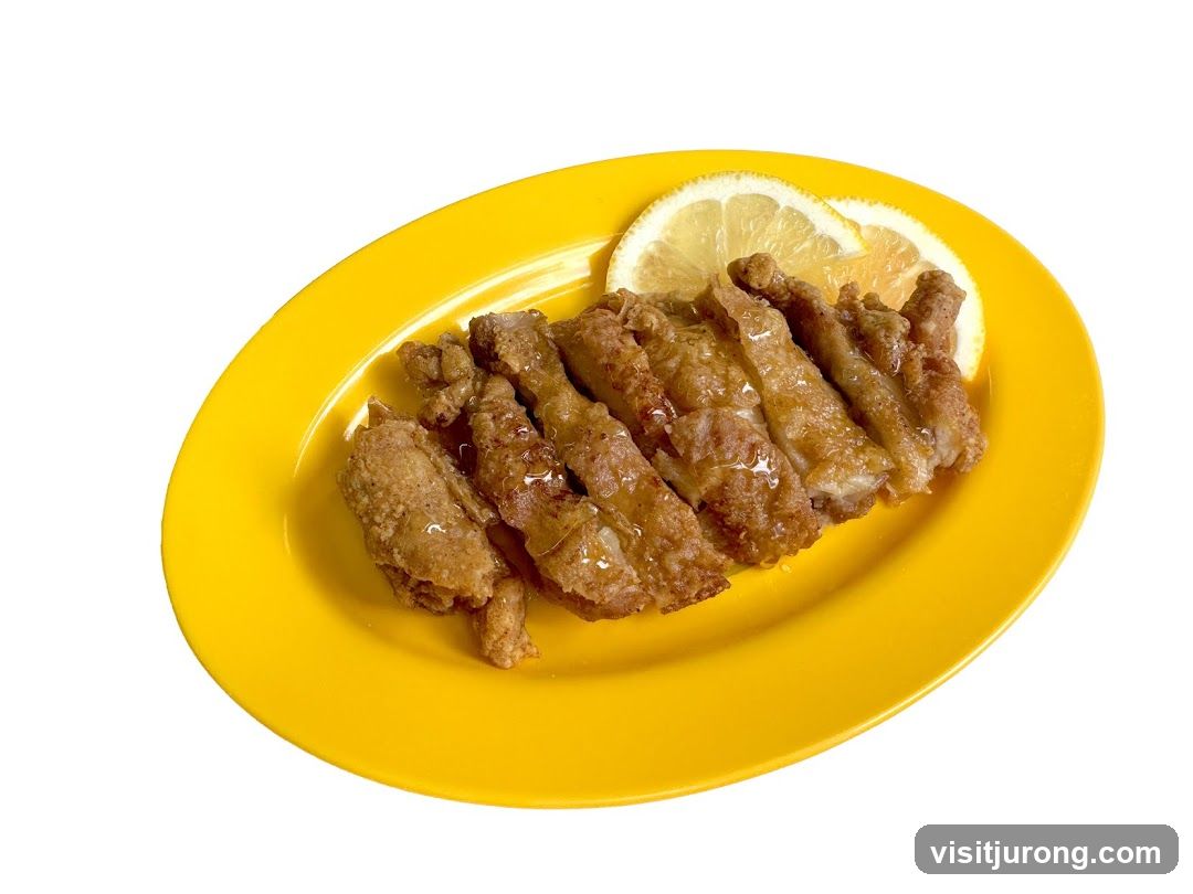 Fried Chicken Slices with Lemon