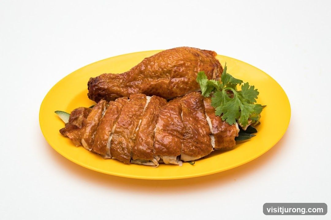 Roasted Chicken on a Yellow Plate