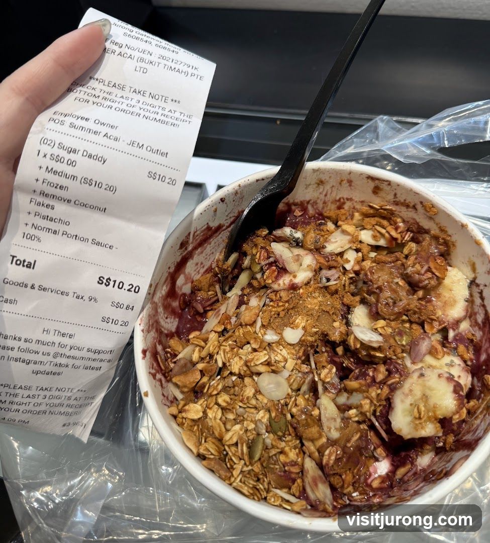 Acai Bowl and Receipt
