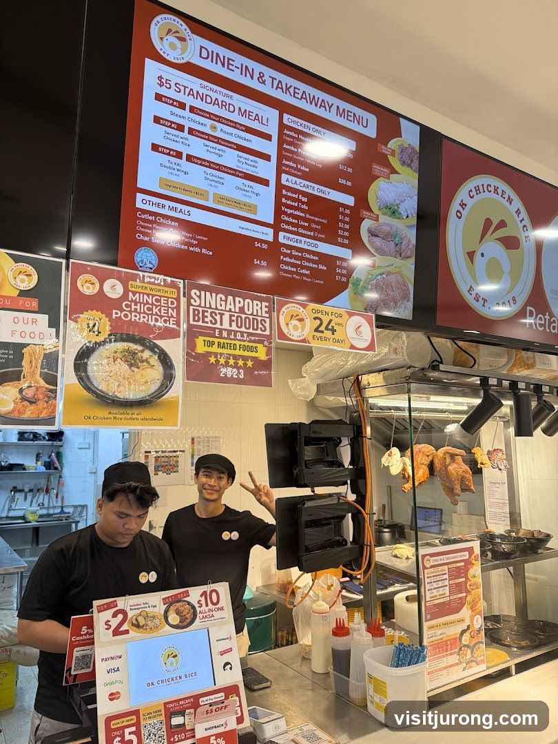 OK Chicken Rice Menu and Staff