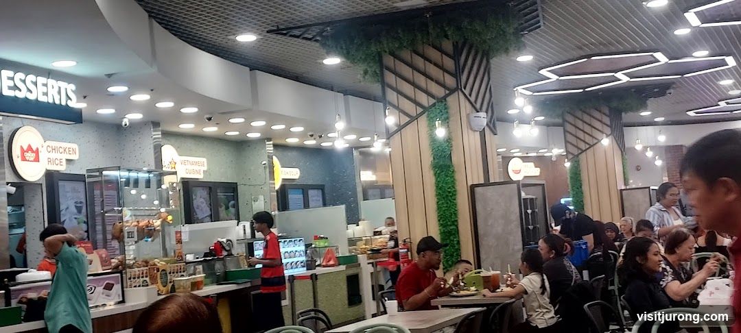 Food court with various food stalls