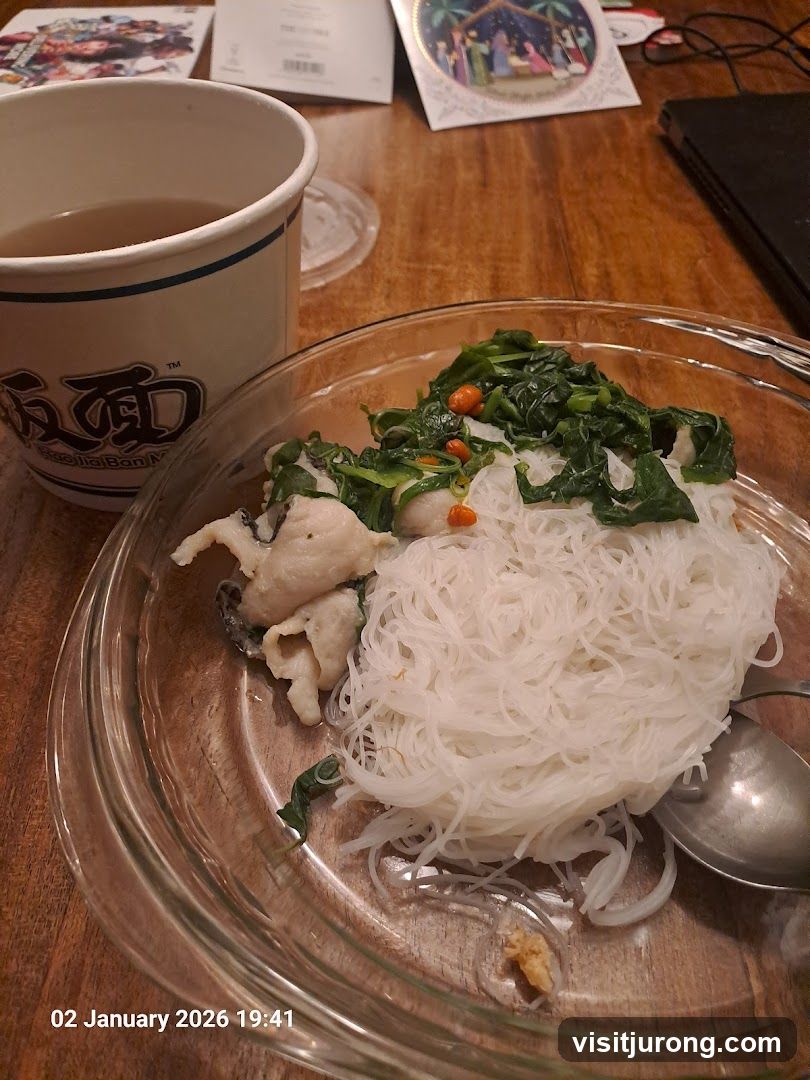 Noodle Dish with Drink