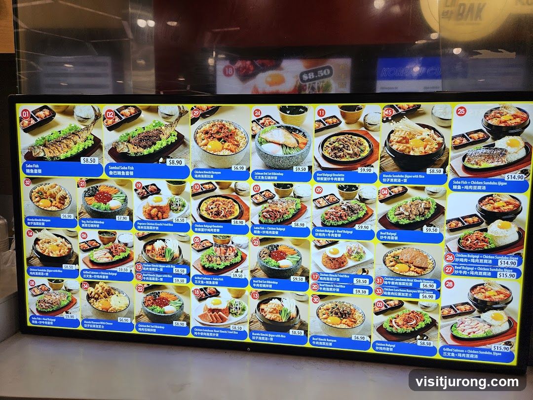 Korean Food Menu