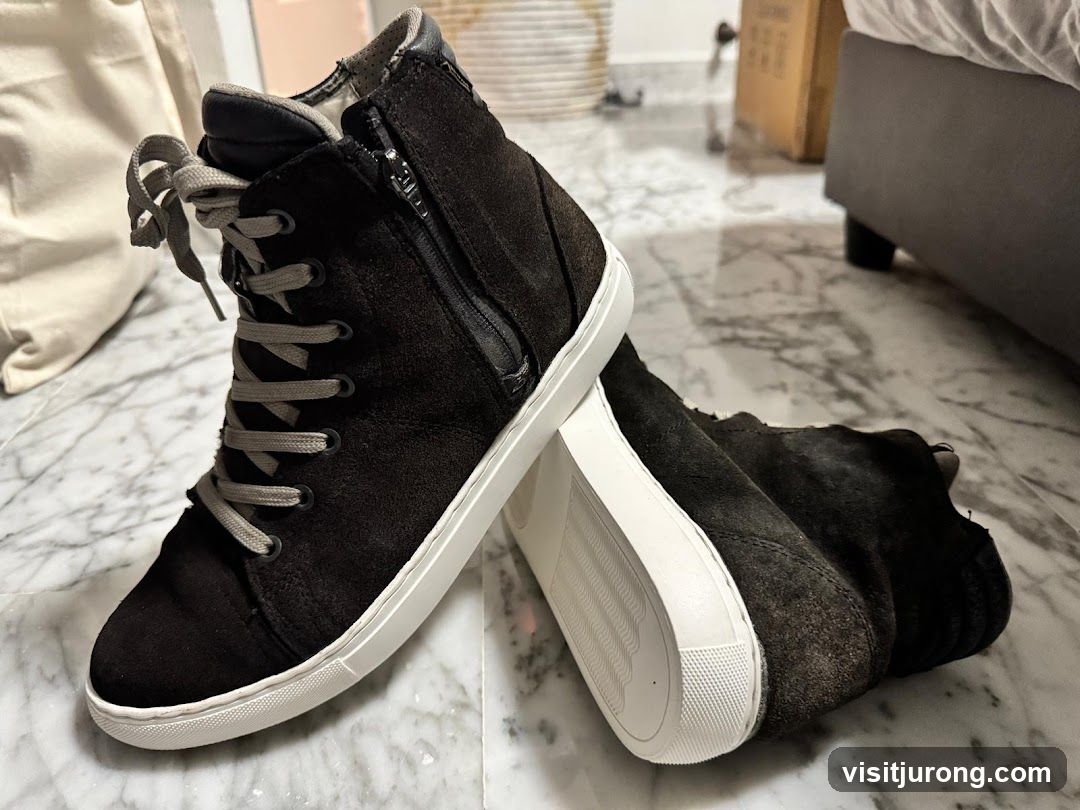 Dark Suede High-Top Sneakers