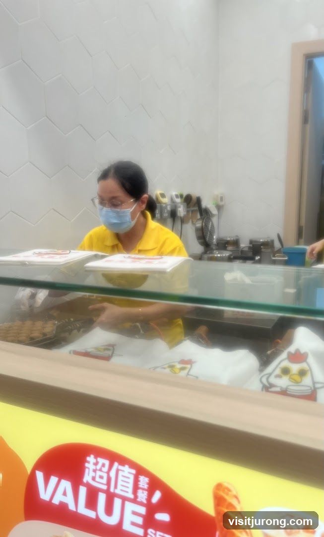 Staff behind counter