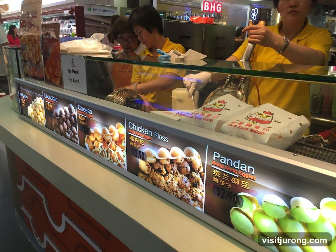 Food stall with egglet display