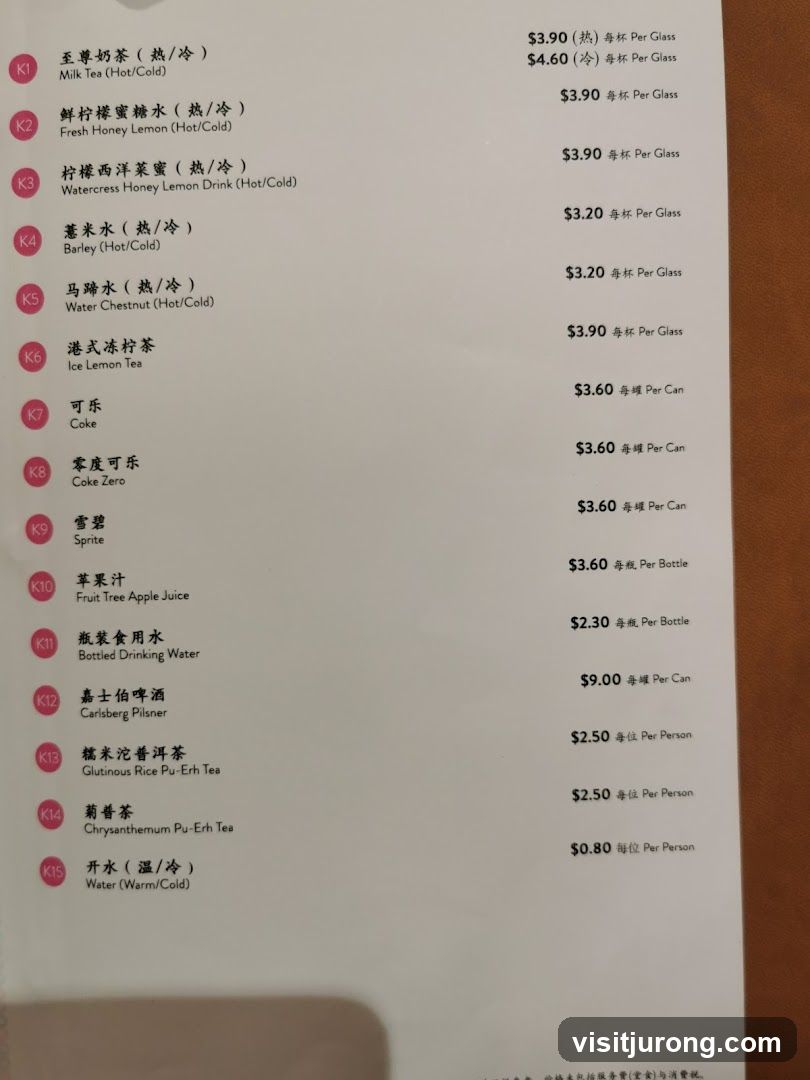 Drinks Menu
