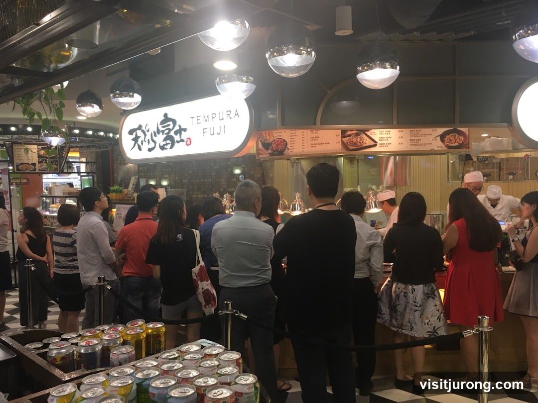 Food court with a tempura restaurant